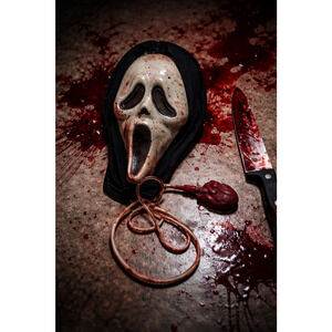 Ghostface Scream Mask Horror Movie Prop Vintage Pump Blood FX Collector Item